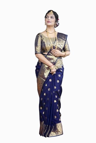 Avantika Fashion Women's Kanjivaram Soft Semi Silk Banarasi Sarees With Blouse Piece.