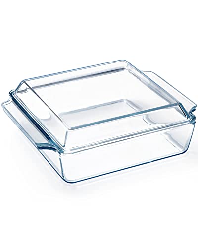 Nutriups Square Baking Dish Pans Glass Bakeware Glass Microwave Casserole Dish With Lid And Handles Microwave, Dishwasher, And Oven Safe Cookware (2L) #TOP14