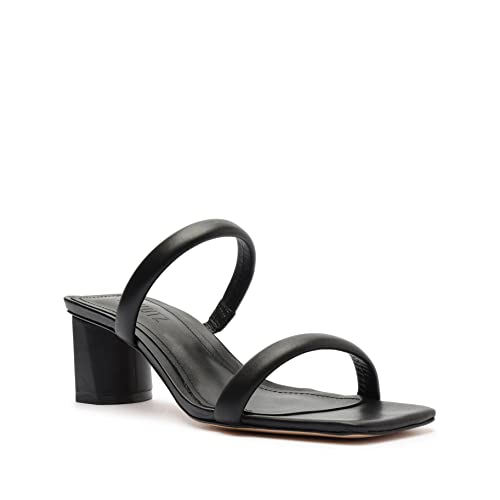 Image of SCHUTZ Women's Ully Lo Double Strap Slip-On Heeled Sandal, Black, Size 9.5