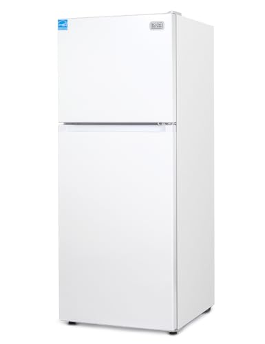 Image of BLACK+DECKER 10.5 Cu. Ft. Top Mount Refrigerator, BR1000XW, White | 2 Door Refrigerator with Top Freezer and Electronic Temperature Control, Frost Free, R600a Refrigerant, Energy Star