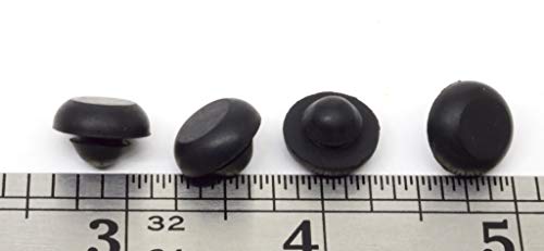 black sbr rubber push in ridged bumper - bumper diameter - 1234 bumper height - 53234 fits hole size - 1434