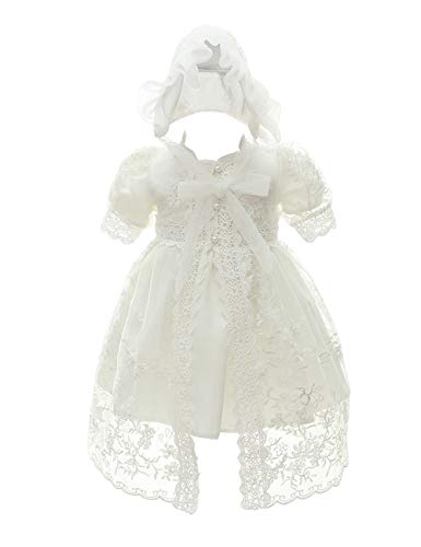 besbomig Cute Bebé Vestidos de Princesa Vestido de Bautizo de Cumpleaños - Baby Niñas Vestido de Banquete de Boda con Sombrero 0-24 Meses