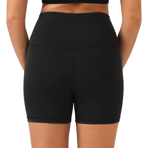 YUNOGA Women Biker Shorts 4"/8" Inseam - High Waisted Tummy Control Workout Athletic Exercise Spandex Yoga Shorts3