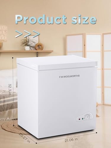 F.W.WOOLWORTHS 7.0 Cu.Ft Chest Freezer 7 Gears Temperature Control, Deep Freezer with Removable Basket, Compact Freezer for Kitchen, Home, Office, Garage, Basement-White