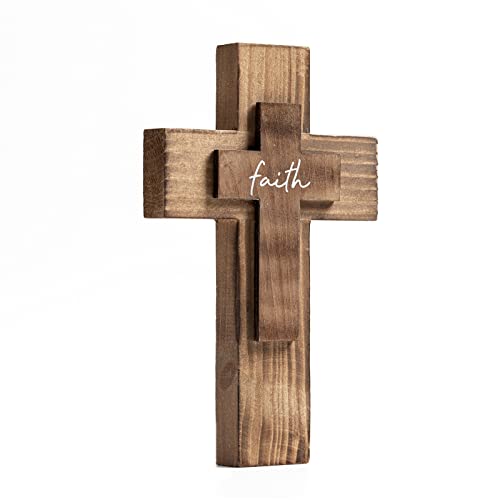 Wall And Table Wooden Cross Christians Cross Spiritual Religious Cross Gifts With Hook On Hanging Wall Or Table With Faith For Church Home Room Decoration For Christmas Cross (5 colors available)