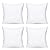 Acanva Throw Pillow Inserts Decorative Stuffer Soft Hypoallergenic Polyester Couch Square Form Euro Sham Cushion Filler, 20"-4P, White 4 Count