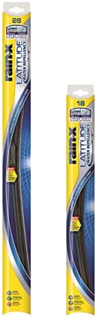 Rain-X 810161 Latitude 2-In-1 Water Repellent Wiper Blades, 26" and 18" Windshield Wipers (Pack Of 2), Automotive Replacement Windshield Wiper Blades With Patented Rain-X Water Repellency Formula