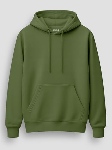 Image of Amazon Brand - Anarva Men's Regular Fit Cotton Hoodie | Comfortable Winter Hoodie with Kangaroo Pocket & Adjustable Hood | Soft Warm Casual Wear for Everyday Use