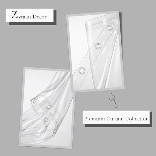 Image of Zyraan Clear Transparent PVC Plastic AC Curtain 0.20 mm Thick | Flexible Door Air Conditioner Curtain | Dust & Air Blocking, Energy Saving | 8 ft x 4.5 ft | Pack of 2