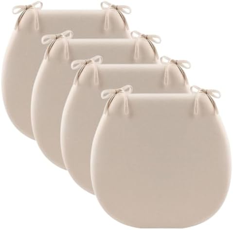Set of 2/4 Chair Cushions with Ties, Comfortable Armchair & Garden Seat Pads, 45x45cm, Soft and Durable Cushion Covers for Home & Outdoor Use