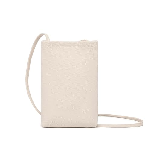 Everyday Small Crossbody Bag for Women Mini Crossbody Purse Lightweight (Beige/Canvas)
