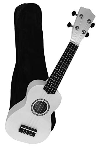 Ukelele soprano Aloha UK-200WH con funda en color blanco metalizado