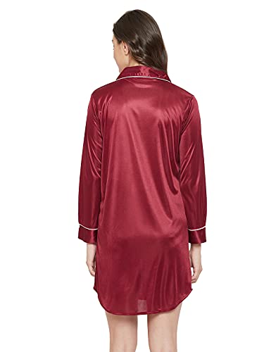Clovia Women's Satin Satin Button Down Short Nighty - Image 5