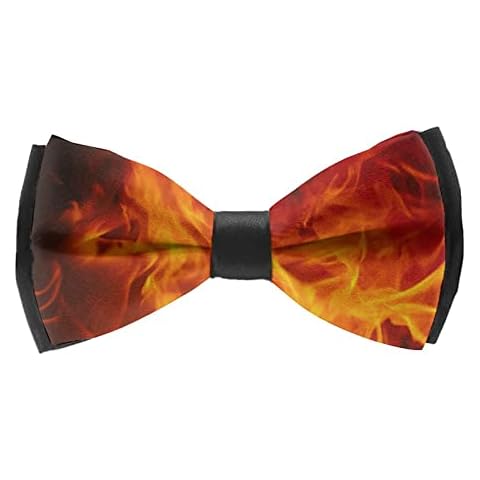 AMRANDOM Boys Bow Tie, Fire Flame, Elegant Adjustable Pre-tied Formal School Uniform Bow Ties for Graduation Ceremony Cover