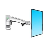 Monitor Rack LCD Computer Monitor Bracket Wall-Mounted Rotating Telescopic Lift Universal Industrial(Silver)