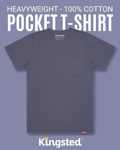 Kingsted Heavyweight Pocket T-Shirts for Men - Super Soft 100% Cotton Crewneck Tees - Well-Crafted Classic Comfort Fit2
