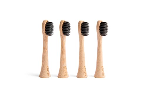 Elims Bamboo Replacement Toothbrush Heads - Compatible With Sonicare Electric Toothbrushes - Activated Charcoal Infused Plant Based Bristles - Gentle On Sensitive Teeth - Bpa Free - Pack Of 4 #TOP5
