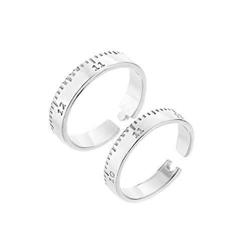 Alliance couple argent 925 réglable : anneau ouvert KnSam pour homme et femme