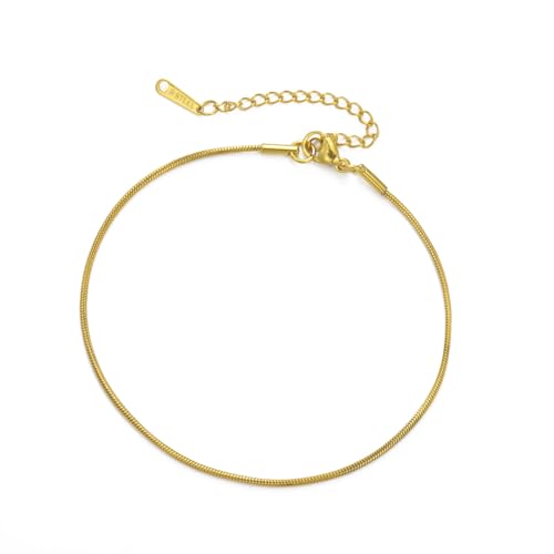 Tobillera de cadena de serpiente de acero inoxidable de 0.15 cm para verano