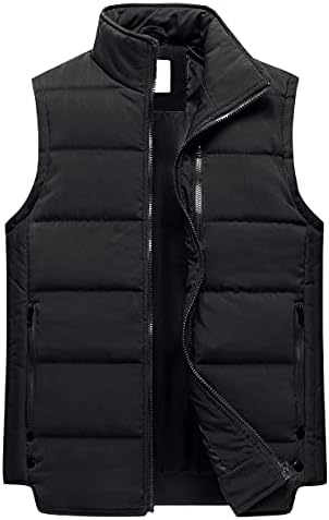 Chrisuno Women's Puffer Vest Zip Up Athletic Vest Sleeveless Jacket Outdoor Sport Black M