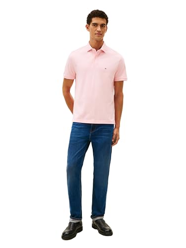 Image of Tommy Hilfiger Mens Short Sleeve Cotton Pique Polo Shirt in Regular Fit