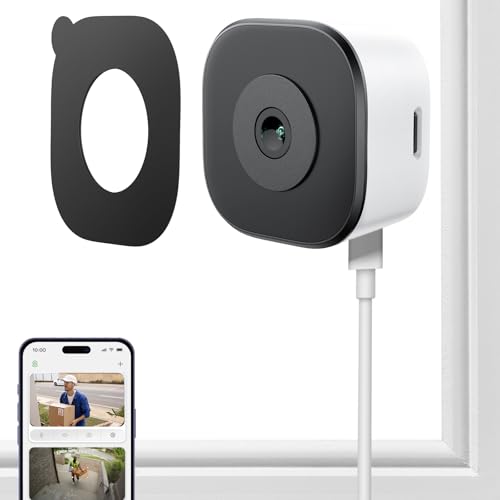 HomiQ 5MP 3K No Drill Window Security Camera 2.4GHz & 5GHz WiFi Indoor Window Camera Color Night Vision with Anti-Glare Person and Motion Detector 24/7 Recording Easy Install for Apartment Rental