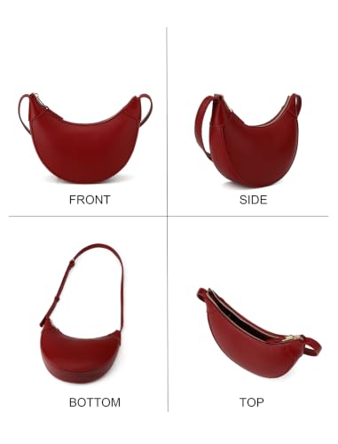 Image of Cresent Crossbody Bag for Women Purse Small Shoulder Sling Moon Bags | Trendy Vegan Leather Dumpling Hobo Bag for Casual Daily