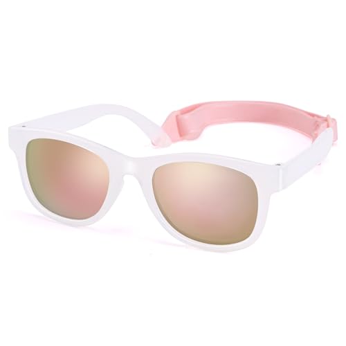Polarized Baby Sunglasses with Strap - Unbreakable Infant Sunglasses for Newborn Toddler Girls Boys Age 0-12 Months3