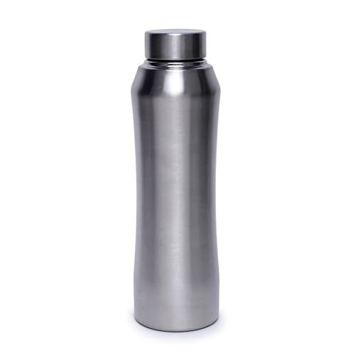 Image of HORNBILLS 1000 Stainless Steel Water Bottle 1 ltr, Single Walled, Leak Proof Lid, Rust Proof I For School, Gym, OfficeI Silver