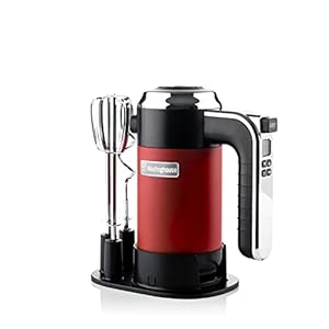 Westinghouse – Frullatore a mano retrò con 6 livelli + funzione turbo, ideale come frusta e per impastare (set di 2), con timer, colore: rosso