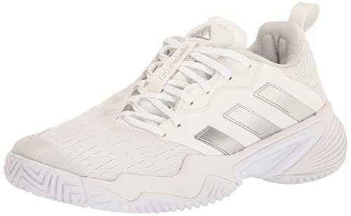 adidas Womens Barricade White/Silver Metallic/Grey One 10.5