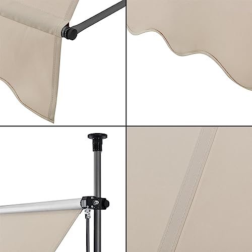 Toldo retráctil para patio de altura ajustable impermeable y protección solar 3
