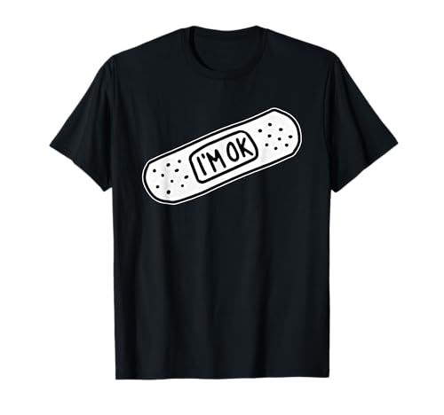 Photo de Bandaid Im Ok Minimal Blackwork T-Shirt