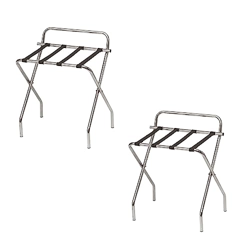 Porte-bagages pliable en métal massif noir pour chambre d'hôtel et support de valise 60x40cm - 2