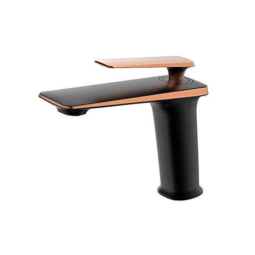 Mitigeur de lavabo noir mat de luxe avec cartouche céramique durable