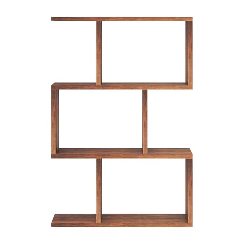 Image of Engineered Wood Floating Bookshelf Wall Mounted | Modern Display & Storage Shelf for Home Library Living Room Bedroom Office | Matte Finish Decorative Wall Unit | Walnut