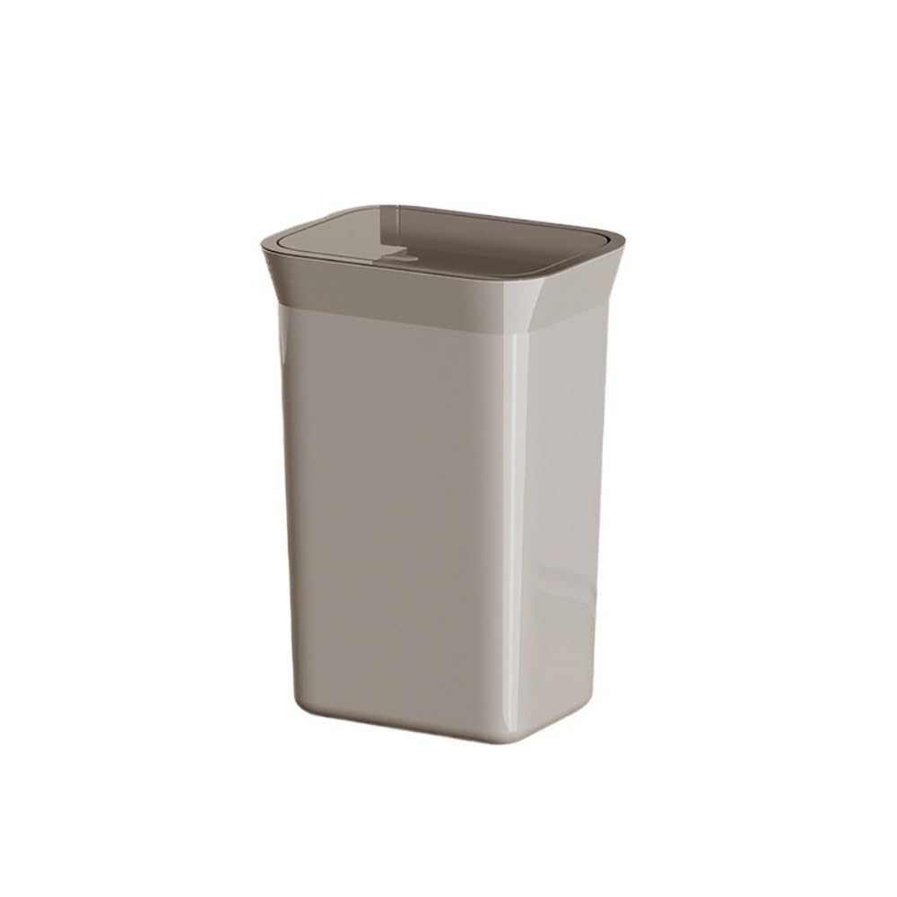 Minimalist Matte Flip Lid Trash Can, Cream Style Texture, Modern Home Ambiance Enhancer(DX Trash can (Press the Covered Version) Grey)