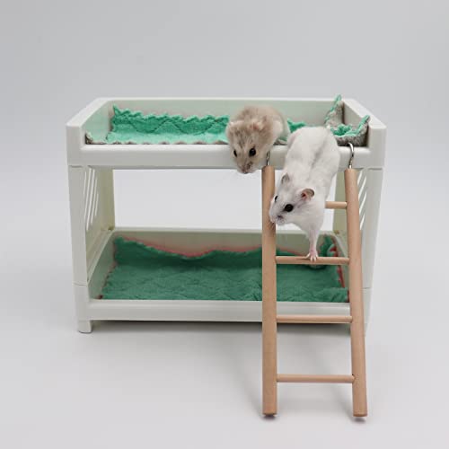 Small Animal Bunk Bed With Ladder, Guinea Pig Bunk Bed With 2 Cushions, A Small Animal Hideout For Reptiles Like Hamster Chinchillas, Squirrels, Gliders, Lizards #TOP1