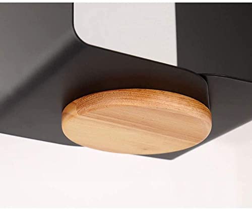 Strong Durable Nordic Square Solid Wood Pendant Lights Wrought Iron Restaurant Hanging Lamp Creative Simple Art Suspension Lamps Indoor Decorative Ceiling Droplight For E27 Base Coffee Shop Bar Perfe #TOP5