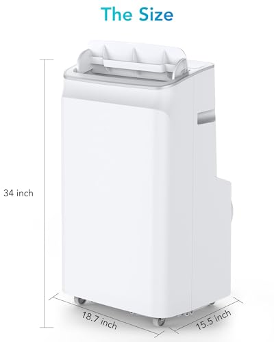 Garvee 8000 BTU tragbare Klimaanlage, 3-in-1-Kühlung, Luftentfeuchter und Ventilator, geräuscharm, 24-Stunden-Timer, Fernbedienung, erfrischt bis zu 100 m²-2