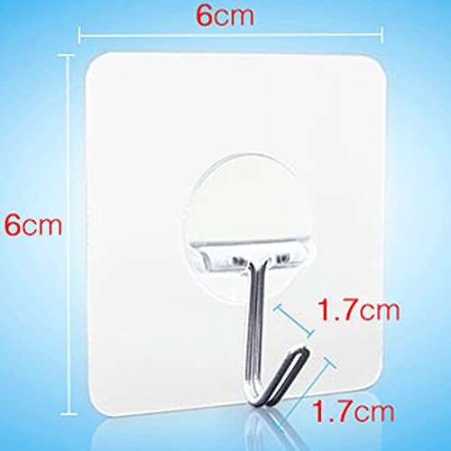 Zelfklevende Haken Utility Haken Keuken Muurhaken, 5KG (Max), Voor Handdoeken, Badjas, Badkamer, Keuken, Zonder Spijkers, Wand- en Plafondhaken, Transparant, 6 Stuks - Image 3