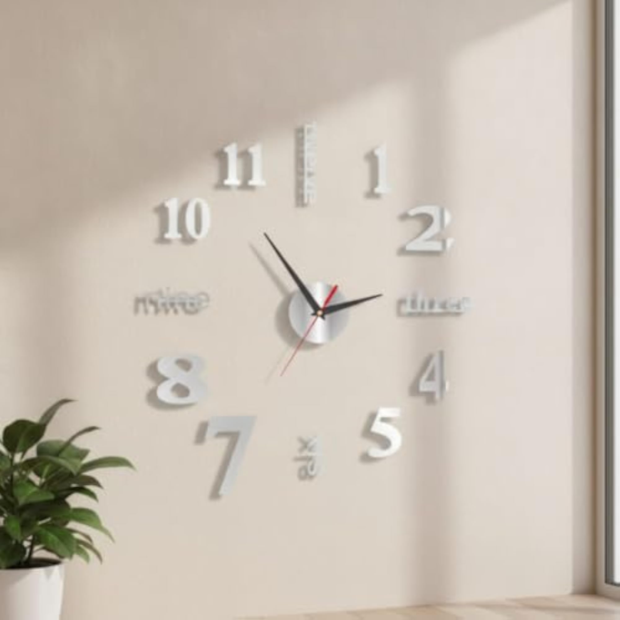 Glow in the Dark DIY Wall Clock Drillless Luminous