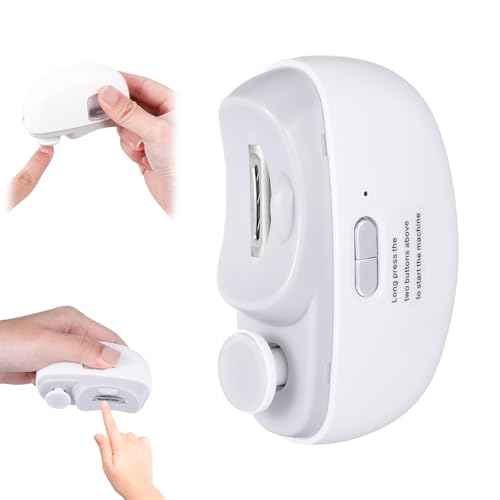 3 in 1 Electric Nail Clippers for Adults, Automatic Nail Grinder for Women Electric Nail Trimmer with Nail File Nail Buffer, Electric Toenail Clippers for Adults with Light Father's Day Gifts(White)