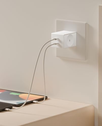 Image of DailyObjects POP 33W Wall Charger Adapter with Foldable Pins|USB-C Dual Port Power Output|Fast Charging|GaN5 Tech|Support iphone 12 13 14 15 16 pro Max, Android,ipad,samsung,oneplus|Lightweight- White