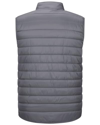 33,000ft Men's Lightweight Gilet, Packable Quilted Puffer Padded Vest Outerwear, Body Warmer Windproof Sleeveless Jacket for Golf Running Hiking Horse Riding