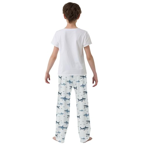 Boys' Pants Ocean Small Sharks Blue Long Bottoms Jogger Pants Elastic Waist Trousers with Pockets S-XL3