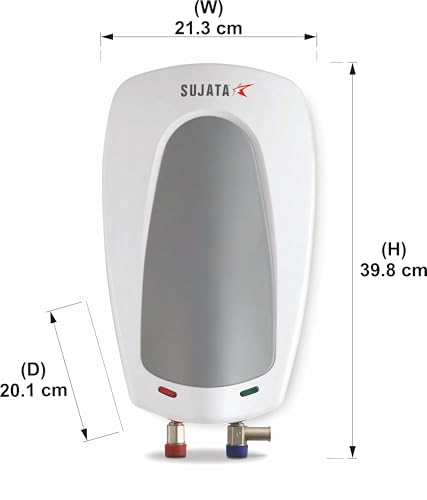 Image of Sujata Instant Water Heater | 3 Litre - 5 Years Warranty on Inner Tank & 3 Years on Overall Product | Geyser, Water Heater, 3KW, 5 Level Safety, 6 Bar Pressure, Rust & Shock Proof - IWH09