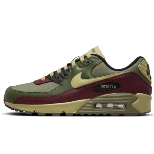 Nike Air Max 90 Gore-TEX Men's Shoes (FD5810-200,Medium Olive/Cargo Khaki/Burgundy) Size 4