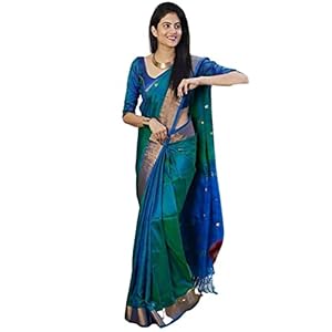 SGF11 Women’s Kanjivaram Soft Silk Saree With Blouse Piece 6.3metres (Rama Green)