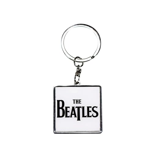 Half Moon Bay The Beatles Logo – Black/White 1.5 Inch Zinc Alloy Metal/Enamel Square Novelty Keychain - Les Beatles, Paul McCartney, John Lennon, RIngo Starr, George Harrison Half Moon Bay The Beatles Logo - Black/White 1.5 Inch Zinc Alloy Metal/Enamel Square Novelty Keychain